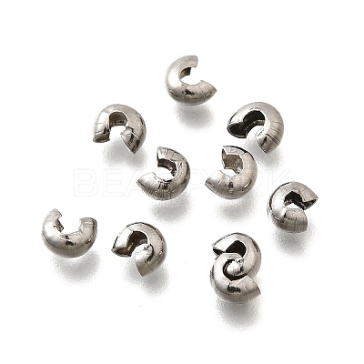 304 Stainless Steel Crimp Beads Covers STAS-P239-34P-04-1