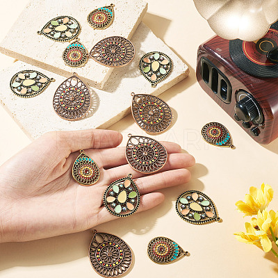 15Pcs 3 Styles Alloy Enamel Pendants ENAM-TA0003-69-1