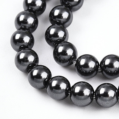 Baking Paint Pearlized Glass Pearl Bead Strands HY-N002-4mm-A02-1