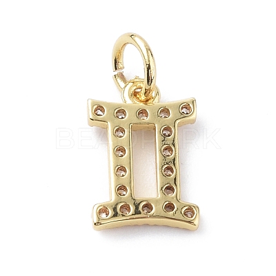 Brass Micro Pave Cubic Zirconia Charms ZIRC-F131-16G-11-1