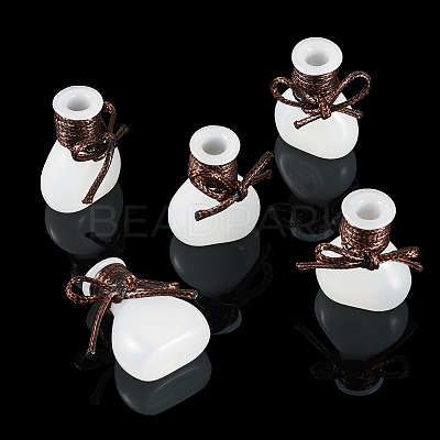 5Pcs Miniature Glass Vase Bottles with Polyester Cord AJEW-TAC00059-1