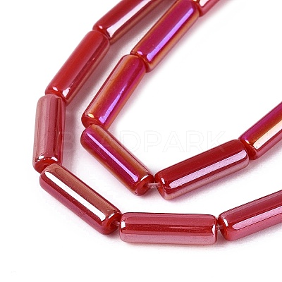 Electroplate Imitation Jade Glass Beads Strands EGLA-Q132-02A-A03-1