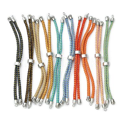 Adjustable Nylon Cord Slider Bracelet Making MAK-F026-A-P-1