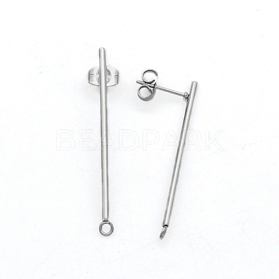 304 Stainless Steel Stud Earring Finding STAS-N090-JA713-1A-1