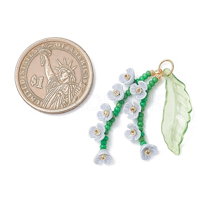 Glass Seed Beaded Pendants PALLOY-MZ01249-02-1