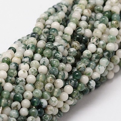 Natural Tree Agate Beads Strands G-N0192-01-2mm-1
