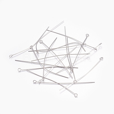 Tarnish Resistant 304 Stainless Steel Eye Pins STAS-O105-01P-0.6x55mm-1