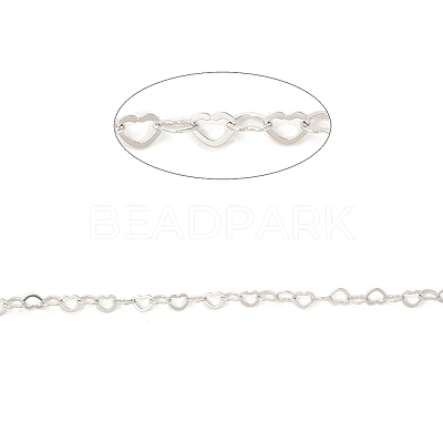 Anti-Tarnish Rhodium Plated 925 Sterling Silver Heart Link Chains STER-NH0001-28A-P-1