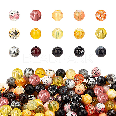 Drawbench & Baking Paint Glass Beads Strands GLAA-PH0001-03-8mm-1