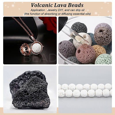 Synthetic Lava Rock Beads Strands G-S247-6mm-08-1-1