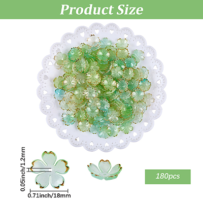 180Pcs Acrylic Bead Caps OACR-PA0001-37B-1
