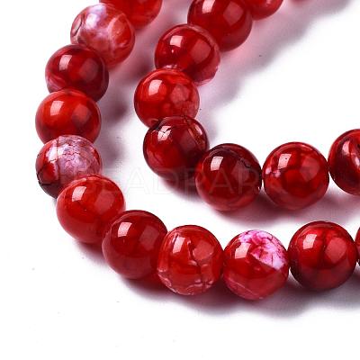 Dyed Natural Crackle Agate Beads Strands G-T100-03C-1