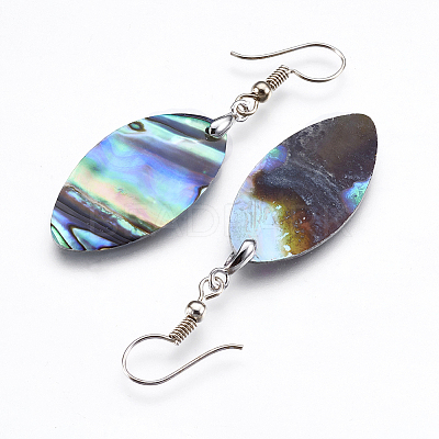 Abalone Shell/Paua Shell Dangle Earrings LS-EJEW-F147-E10-1