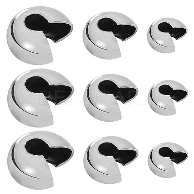 240Pcs 3 Style 304 Stainless Steel Crimp Beads Covers STAS-SC0005-86-1