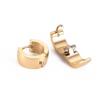 304 Stainless Steel Huggie Hoop Earring Findings STAS-S116-261G-1