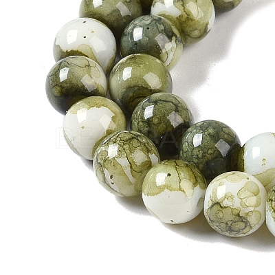 Baking Paint Glass Bead Strands GLAA-H031-01B-14-1