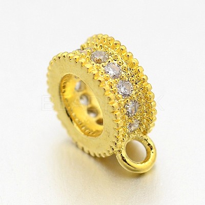 Rack Plating Brass Micro Pave Cubic Zirconia Tube Bails ZIRC-I012-05G-RS-1