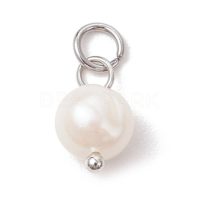 Natural Cultured Freshwater Pearl Two Sides Polished Charms PALLOY-JF04036-03-1