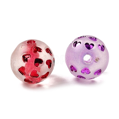 Spray Painted Transparent Acrylic Beads OACR-H054-01-1