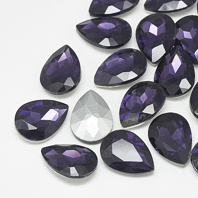 Pointed Back Glass Rhinestone Cabochons RGLA-T081-18x25mm-16-1