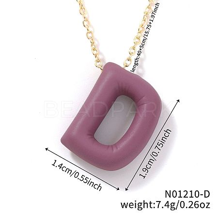 Alloy Initial Pendant Necklaces RS8745-4-1