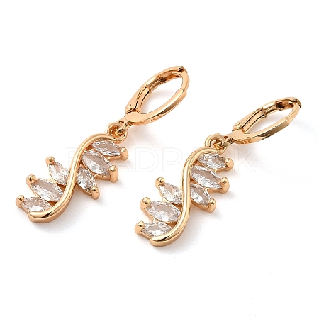 Rack Plating Golden Brass Dangle Leverback Earrings EJEW-B037-19G-1