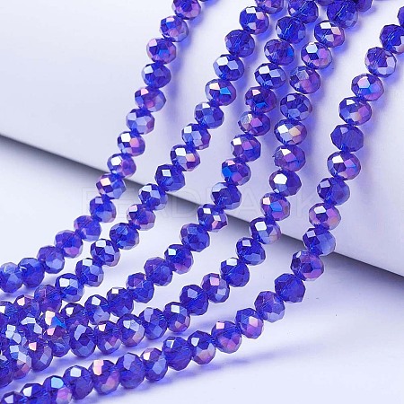 Electroplate Glass Beads Strands X-EGLA-A034-T6mm-B15-1