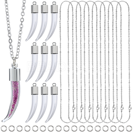 36Pcs 3 Styles Transparent Glass Bottle Pendants GLAA-SC0002-37-1