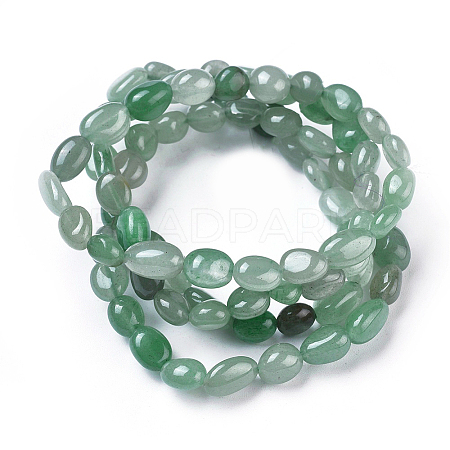 Natural Green Aventurine Bead Stretch Bracelets BJEW-K213-03-1