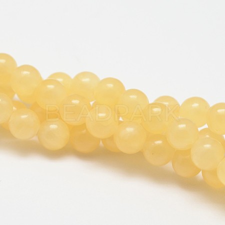 Natural Yellow Jade Bead Strands G-K121-01-10mm-1