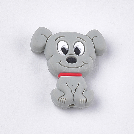 Food Grade Eco-Friendly Silicone Puppy Beads X-SIL-T052-01B-1