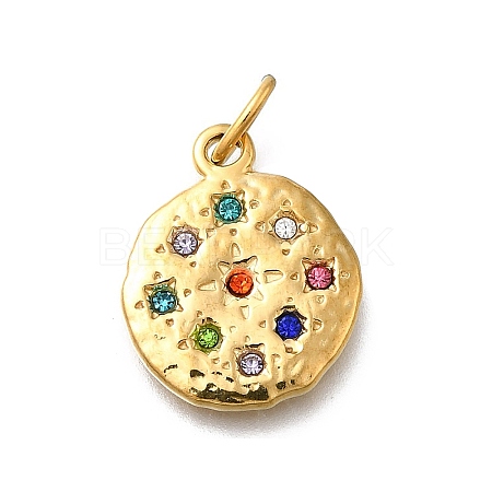 304 Stainless Steel Rhinestone Pendants STAS-R159-54G-01-1