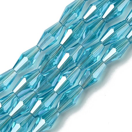 Transparent Electroplate Glass Beads Strands GLAA-K064-05A-PL07-1