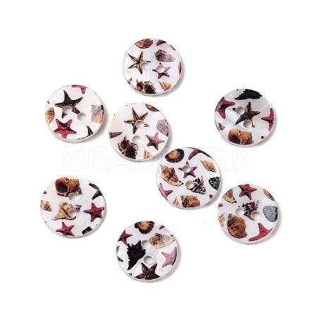 2-Hole Freshwater Shell Buttons SHEL-A004-01C-1