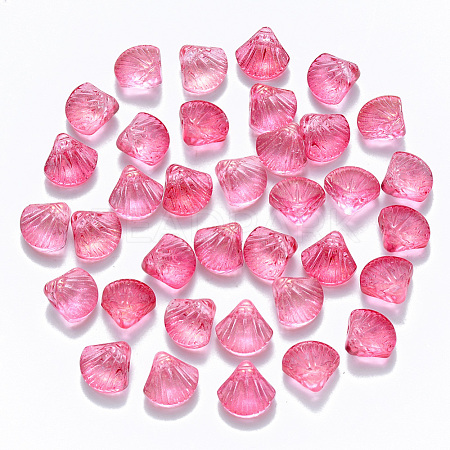 Transparent Spray Painted Glass Beads GLAA-T016-04C-1