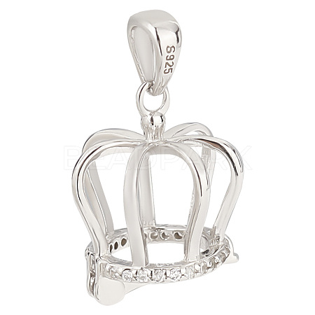 Anti-Tarnish 1Pc 925 Sterling Silver Micro Pave Cubic Zirconia Pendants STER-PH0001-24P-1
