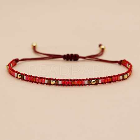 Bohemian Glass Seed Beaded Braided Bead Men NH0073-1-1