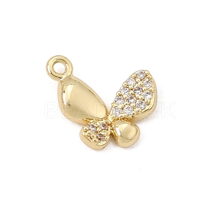 Brass Micro Pave Clear Cubic Zirconia Charms CU-CBA3D76-03G-04-1