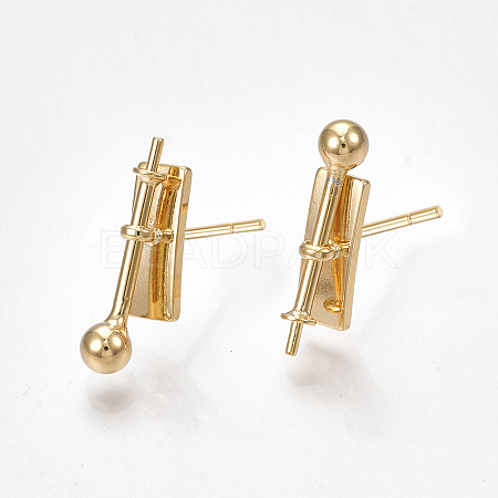 Brass Stud Earring Findings KK-S350-048G-1