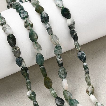 Natural Moss Agate Beads Strands G-B159-A09-1