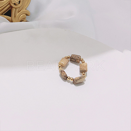 Handmade Natural Picasso Jasper Stretch Rings ZE1660-3-1