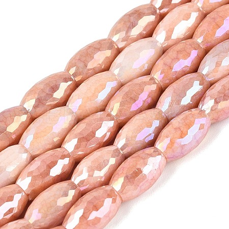 Anti-Tarnish Electroplate Glass Beads Strands EGLA-Q130-02A-10-1