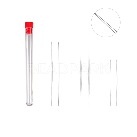 Tarnish Resistant Stainless Steel Collapsible Big Eye Beading Needles SENE-PW0013-02T-1