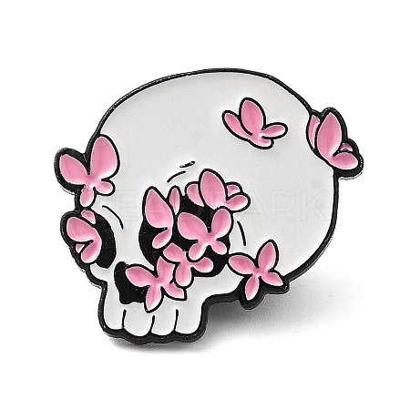 Skull Enamel Pins JEWB-K016-01B-EB-1