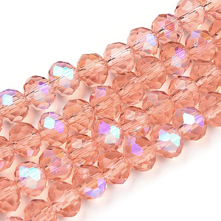 Electroplate Glass Beads Strands X-EGLA-A034-T2mm-L24-1