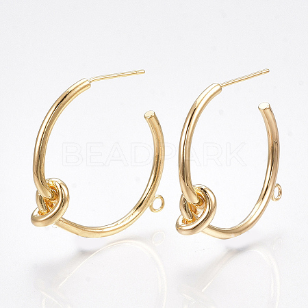 Brass Stud Earring Findings KK-S350-017G-1