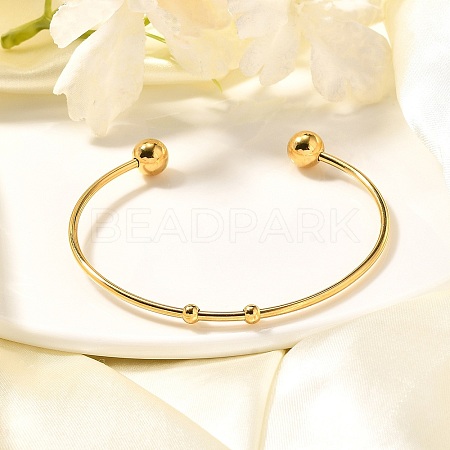 Fashion 304 Stainless Steel Cuff Bangles Torque Bangles BJEW-H473-01G-1