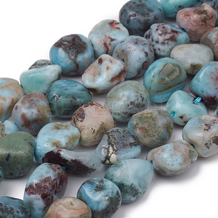Natural Larimar Beads Strands X-G-L493-53-1