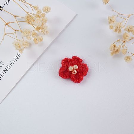 Flower Wool Ornament Accessories AJEW-WH0816-165B-1