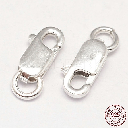 925 Sterling Silver Lobster Claw Clasps STER-F014-08E-1